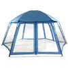 Pavillon de piscine Blue Bay type I Bleu 433 x 500 x 250 cm