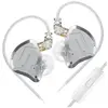 Ecouteurs SZSMART KZ ZSN PRO 2 HIFI courbés avec microphone argent (In...