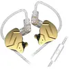 Ecouteurs SZSMART KZ-ZSN PRO X HIFI courbés avec microphone doré (In e...