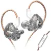 Ecouteurs SZSMART KZ EDX HIFI courbés avec microphone gris (In ear - s...