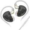Ecouteurs SZSMART KZ AS16 PRO HIFI courbés avec microphone noir (In ea...