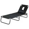 HOMCOM Transat de jardin chaise longue pliante bain de soleil pour lecture noir