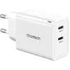 Choetech PD6013, GaN, 2x USB-C, PD65W network charger (white)