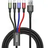 Baseus Câble 4-en-1 Lightning/2 USB-C/Micro-USB vers USB-A Fast Charge 35A 12m Noir
