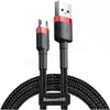 Baseus Câble flexible résistant câble usb microUSB QC3.0 2,4A 1M noir et rouge