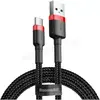 Baseus Câble nylon résistant usb-c QC3.0 2A 3M noir et rouge