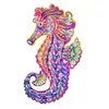 Puzzle 3D en bois Hippocampe pour adultes et enfants_ multicolore