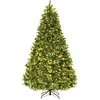 COSTWAY Sapin de Noël artificiel LED 240cm, Sapin de Noël avec système...