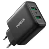 Ugreen Adaptateur secteur - 36 Watt - 3 A - QC 3.0 - 2 connecteurs de sortie (USB) - Royaume-Uni