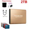 WOSHITE SSD 2T Disque Dur Externe Portable HDD Or avec OTG Adaptateur ...