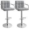 SONGMICS Lot de 2 Tabourets de Bar Haut Chaise de Bar Gris LJB93G
