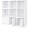 Vasagle Bibliothèque 9 cases 3 portes - L98 x H98 cm - Blanc