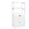 VASAGLE Meuble de rangement large, Blanc / 2 étages (32,5 x 60 x 122 cm)