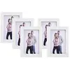 SONGMICS Cadres Photo 10 x 15 cm Lot de 5 en Verre, Cadeau, Souvenir, Contour MDF E1, Blanc RPF35WT