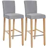 SONGMICS Tabouret de bar avec dossier, Gris Clair