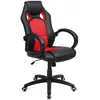 SONGMICS Fauteuil de bureau réglable comfortable, Noir et Rouge