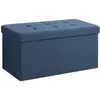 SONGMICS Banc de rangement pliant 76 x 38 x 38 cm bleu foncé