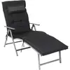 Chaise Longue SONGMICS - Matelas 6cm - Alu Anti-Rouille - Noir GCB24BK