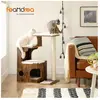 Arbre à chat FEANDREA hauteur 88 cm Brun rustique et blanc PCT70HW