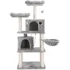 FEANDREA Arbre à Chat, Tour de Jeux, 2 niches, Gris Claire PCT90W