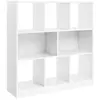 VASAGLE Bibliothèque blanche 8 cases de rangement ouvertes - L97,5 x H100 cm