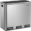 Poubelle de Recyclage SONGMICS 3 x 18L, 3 Compartiments gris LTB54NL