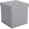 SONGMICS Coffre de rangement 40L gris chiné
