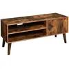 VASAGLE Meuble TV montage facile, Marron Rustique + Noir / 40 x 110 x 49.5 cm