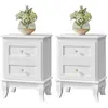 SONGMICS Chevet lot de 2 avec 2 tiroirs  en bois de pin blanc