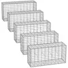 Lot de 5 Gabions en Pierre 100x50x30cm - SONGMICS - Base pour Mur Méta...