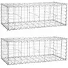 2 x Gabions de pierre métallique 100 x 30 x 30 cm galvanisé Banc de ja...