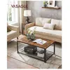 SONGMICS Table basse, Armature en métal, Industriel, 1 étagère LCT61X