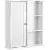 VASAGLE Armoire de salle de bain avec porte 3 compartiments blanc