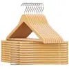 SONGMICS Cintres bois antidérapant crochet pivotant, Boisée + Argent / 20