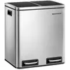 SONGMICS 30L (2x15L) Poubelle à pétale pour la cuisine avec 2 Seaux intérieurs Anti-odeur Acier inoxydable Capacité Argent
