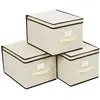 SONGMICS 3 Boîtes de rangement pliable, Beige