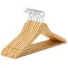 SONGMICS Cintres bois antidérapant crochet pivotant, Boisée + Argent / 10