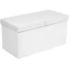 SONGMICS Coffre de rangement pliable, Blanc