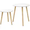 VASAGLE Tables basses ronde bois de pin effet bois blanc boisée