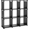SONGMICS Étagère de rangement 9 compartiments métal tissu non-tissé noir