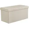 SONGMICS Coffre de rangement pliable, Beige