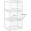SONGMICS Boîte à chaussures empilable, Transparent / 36 x 28 x 22 cm / Lot de 3