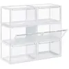 SONGMICS Boîte à chaussures empilable, Transparent / 36 x 28 x 22 cm / Lot de 6