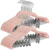 SONGMICS Cintres antiglisses avec pinces, Rose Clair / 30