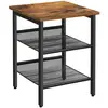 Vasagle Table d'appoint carré 2 étagères - Naturel fonce