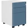 SONGMICS Caisson 3 tiroirs blanc bleu