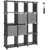 SONGMICS Étagère 12 casiers gris noir