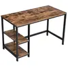 VASAGLE bureau informatique charly - 120 x 60 x 75 cm - marron rustique/noir
