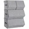 Boîte de Rangement avec Couvercle - SONGMICS - Lot de 4 - Gris - Empilable - 10 kg de Charge Maximale