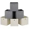 SONGMICS Cube de rangement en tissu, Gris+ Beige